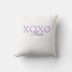 Xoxo valentine's day名前パープルパステルminimaを追加 クッション