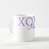Xoxo valentine's day名前パープルパステルminimaを追加 コーヒーマグカップ (正面左)
