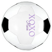 Xoxo valentine's day名前パープルパステルminimaを追加 サッカーボール (回転)