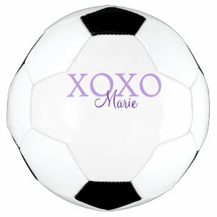 Xoxo valentine's day名前パープルパステルminimaを追加 サッカーボール