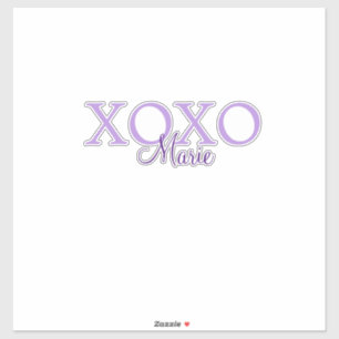 Xoxo valentine's day名前パープルパステルminimaを追加 シール