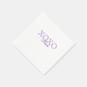 Xoxo valentine's day名前パープルパステルminimaを追加 スタンダードカクテルナプキン (角)