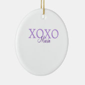 Xoxo valentine's day名前パープルパステルminimaを追加 セラミックオーナメント (右)