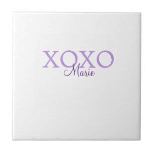 Xoxo valentine's day名前パープルパステルminimaを追加 タイル