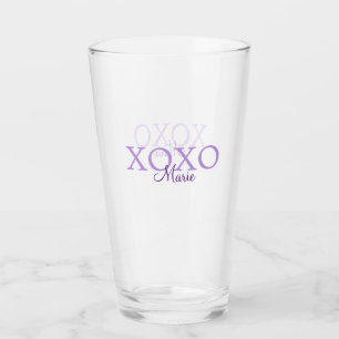 Xoxo valentine's day名前パープルパステルminimaを追加 タンブラーグラス