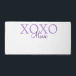 Xoxo valentine's day名前パープルパステルminimaを追加 デスクマット<br><div class="desc">美しいデザイン</div>