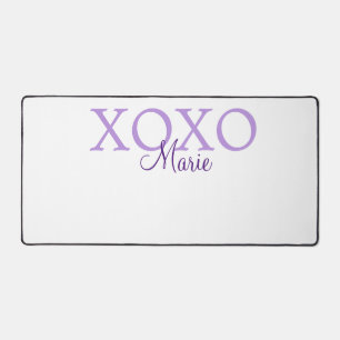 Xoxo valentine's day名前パープルパステルminimaを追加 デスクマット