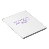 Xoxo valentine's day名前パープルパステルminimaを追加 ノートパッド (アングル)
