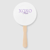 Xoxo valentine's day名前パープルパステルminimaを追加 ハンドファン (裏面)