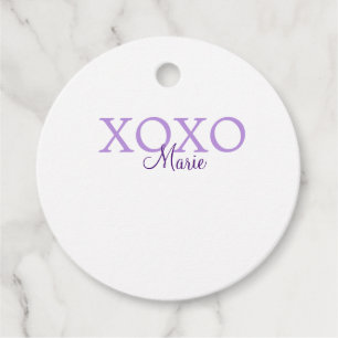 Xoxo valentine's day名前パープルパステルminimaを追加 フェイバータグ
