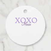 Xoxo valentine's day名前パープルパステルminimaを追加 フェイバータグ (裏面)