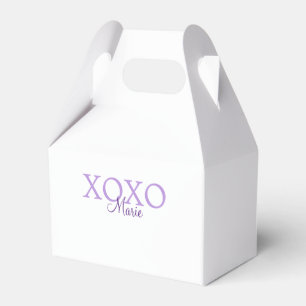 Xoxo valentine's day名前パープルパステルminimaを追加 フェイバーボックス