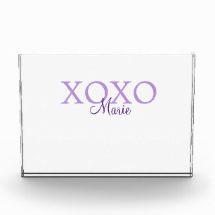 Xoxo valentine's day名前パープルパステルminimaを追加 フォトブロック