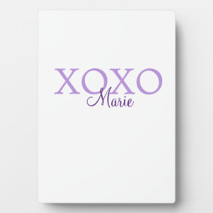 Xoxo valentine's day名前パープルパステルminimaを追加 フォトプラーク