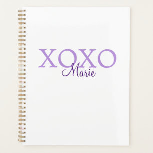 Xoxo valentine's day名前パープルパステルminimaを追加 プランナー手帳