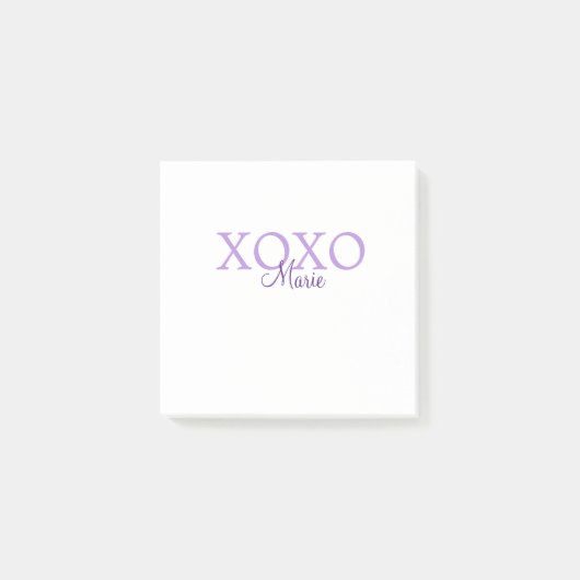 Xoxo valentine's day名前パープルパステルminimaを追加 ポストイット (正面)