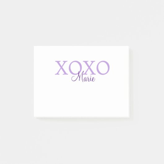 Xoxo valentine's day名前パープルパステルminimaを追加 ポストイット (正面)