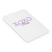 Xoxo valentine's day名前パープルパステルminimaを追加 マグネット (右側)