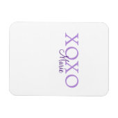 Xoxo valentine's day名前パープルパステルminimaを追加 マグネット (横)