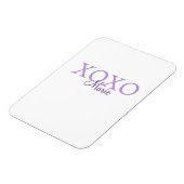 Xoxo valentine's day名前パープルパステルminimaを追加 マグネット (左側)