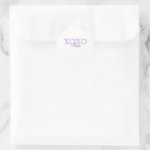 Xoxo valentine's day名前パープルパステルminimaを追加 ラウンドシール (バッグ)