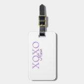 Xoxo valentine's day名前パープルパステルminimaを追加 ラゲッジタグ (正面縦)