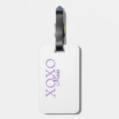 Xoxo valentine's day名前パープルパステルminimaを追加 ラゲッジタグ (裏面縦)
