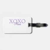 Xoxo valentine's day名前パープルパステルminimaを追加 ラゲッジタグ (裏面横)