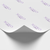 Xoxo valentine's day名前パープルパステルminimaを追加 ラッピングペーパー (角)