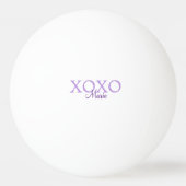 Xoxo valentine's day名前パープルパステルminimaを追加 卓球ボール (裏面)