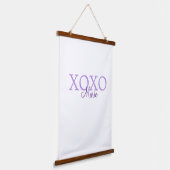 Xoxo valentine's day名前パープルパステルminimaを追加 吊り下げ型タペストリー (傾斜あり)