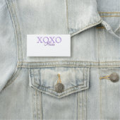 Xoxo valentine's day名前パープルパステルminimaを追加 名札 (インサイチュ)