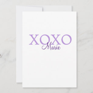 Xoxo valentine's day名前パープルパステルminimaを追加 招待状