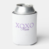 Xoxo valentine's day名前パープルパステルminimaを追加 缶クーラー (缶正面)