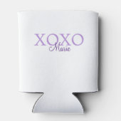 Xoxo valentine's day名前パープルパステルminimaを追加 缶クーラー (裏面)