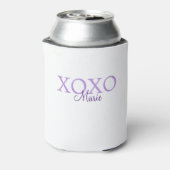 Xoxo valentine's day名前パープルパステルminimaを追加 缶クーラー (缶裏面)