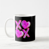Xoxo Valentines Day Love Funny Coquette Bow Checke コーヒーマグカップ (左)