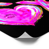 Xoxo Valentines Day Love Funny Coquette Bow Checke ポスター (角)