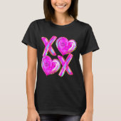 Xoxo Valentines Day Love Funny Coquette Bow Checke Tシャツ (正面)