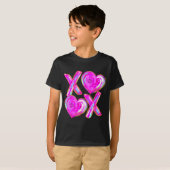 Xoxo Valentines Day Love Funny Coquette Bow Checke Tシャツ (正面フル)