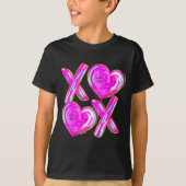 Xoxo Valentines Day Love Funny Coquette Bow Checke Tシャツ (正面)