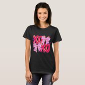 Xoxo Valentines Day Love Funny Coquette Bow Checke Tシャツ (正面フル)