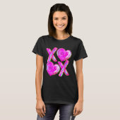 Xoxo Valentines Day Love Funny Coquette Bow Checke Tシャツ (正面フル)