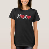 XOXO Valentines Heart Print Graphic Valentine's D Tシャツ (正面)
