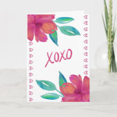 XOXO Watercolor Florals Valentine’s Day カード (正面)