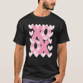 XoXo XoXo Valentine's Day Love Vibes Retro Checked Tシャツ (正面)