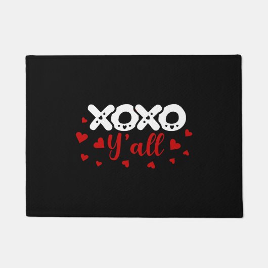 Xoxo Yオールハッピーヴァレンティーンズデイラブカワイイハート ドアマット (正面)