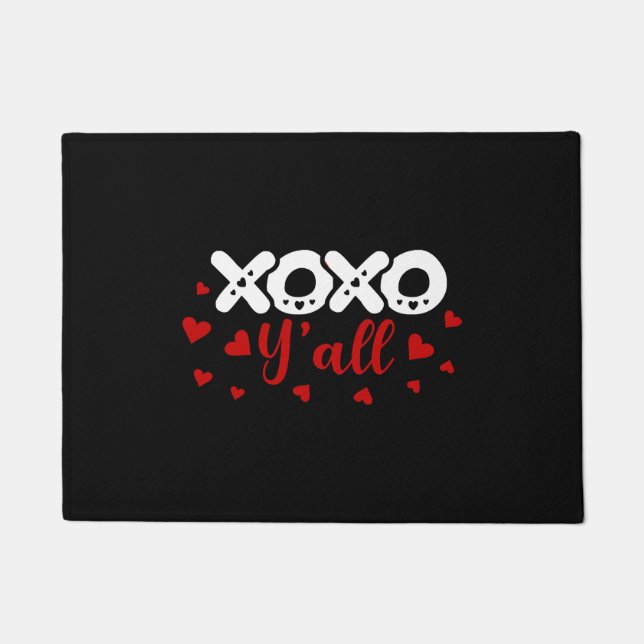 Xoxo Yオールハッピーヴァレンティーンズデイラブカワイイハート ドアマット (正面)
