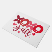 XOXO Y'all |かわいいバレンタインハートタイポグラフィ ドアマット (アングル)