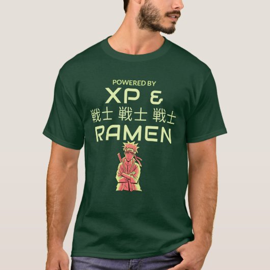 XPとラーメンに支えられて Tシャツ (正面)